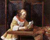 杰拉德 特 博尔奇 : A Lady Reading A Letter